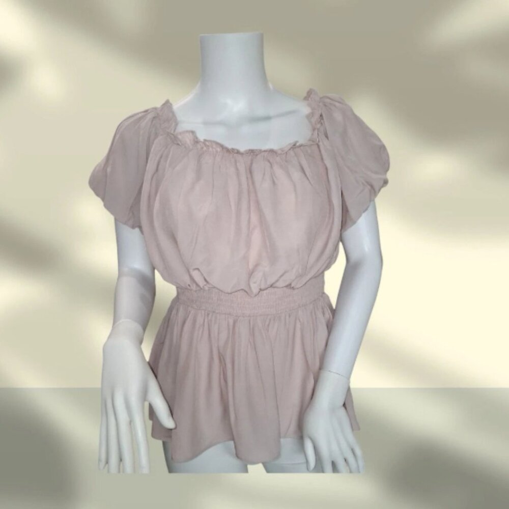 Scarlet Darkness Women's Shirt LARGE Renaissance Pirate Steampunk Pink Blush